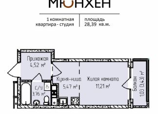 Продажа квартиры студии, 28.2 м2, Удмуртия, улица Героя России Ильфата Закирова, 20А