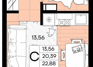 Продаю квартиру студию, 22.9 м2, Краснодар