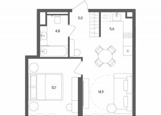 Продается 1-ком. квартира, 40.4 м2, Москва, улица Матросская Тишина, 1Ас71, район Сокольники