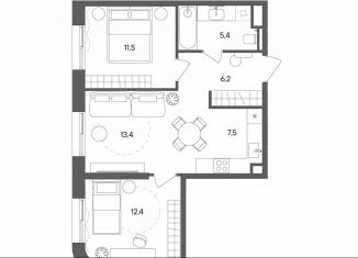 Продам 2-комнатную квартиру, 56.4 м2, Москва, ВАО, улица Матросская Тишина, 1Ас71