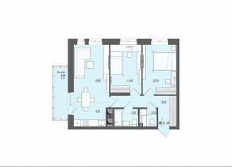 Продам 3-ком. квартиру, 61.4 м2, Пермь, ЖК Ясно Дом на Есенина 9А, улица Сергея Есенина, 9Ак2