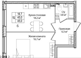 Продажа 1-комнатной квартиры, 45 м2, Псковская область, Завеличенская улица, 18