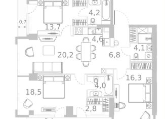 Продаю 3-ком. квартиру, 95.2 м2, Москва, Кутузовский проезд, 16с1