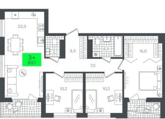 Продажа 3-комнатной квартиры, 83.1 м2, Тюмень, Калининский округ, улица Василия Малкова, 3