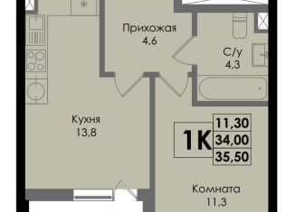 Продам 1-комнатную квартиру, 35.5 м2, Ростов-на-Дону, Ленинский район