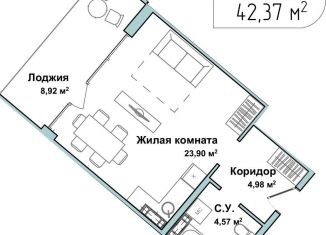 Продам однокомнатную квартиру, 42.1 м2, Севастополь, улица Лётчиков, 10