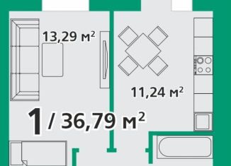 Продажа 1-ком. квартиры, 36.8 м2, посёлок городского типа Берёзовка