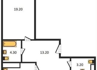 Продается 2-ком. квартира, 80.8 м2, Воронеж, улица Фёдора Тютчева, 93/4, ЖК Микрорайон Боровое