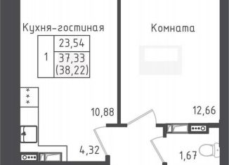 Продам 1-комнатную квартиру, 38.2 м2, Московская область, 2-й Восточный проезд