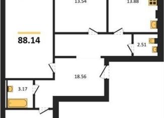 Продажа 3-комнатной квартиры, 88.1 м2, село Александровка