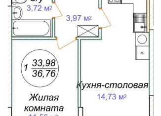 Продается однокомнатная квартира, 36.8 м2, Минеральные Воды