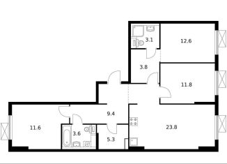 3-комнатная квартира на продажу, 85 м2, Москва, район Текстильщики