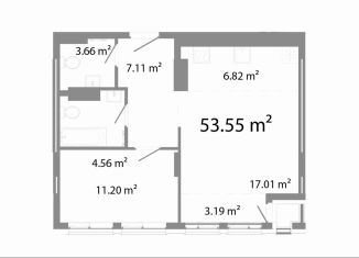 Продаю 2-комнатную квартиру, 53.6 м2, Челябинск