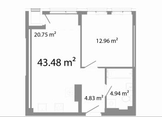 2-комнатная квартира на продажу, 43.5 м2, Челябинск