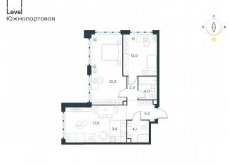 Продаю 3-ком. квартиру, 70.2 м2, Москва, жилой комплекс Левел Южнопортовая, 3