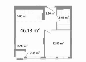 Продается двухкомнатная квартира, 46.1 м2, Челябинск