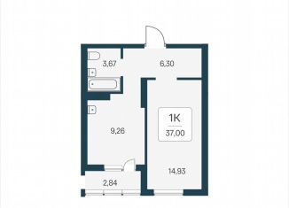 Продажа 1-комнатной квартиры, 37 м2, Новосибирск