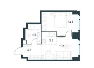 Продажа 2-комнатной квартиры, 37.5 м2, Москва, метро Мичуринский проспект, жилой комплекс Левел Мичуринский, к1