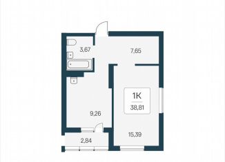 Продается 1-ком. квартира, 38.8 м2, Новосибирск