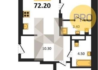 Продажа 2-комнатной квартиры, 72.2 м2, Новосибирск