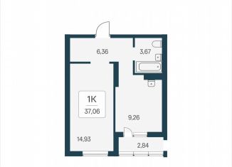 Продам 1-комнатную квартиру, 37.1 м2, Новосибирск