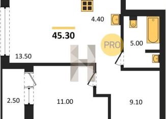 Продажа 1-комнатной квартиры, 45.3 м2, Новосибирск, Центральный район