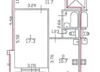 Продается 1-комнатная квартира, 43 м2, Санкт-Петербург, проспект Юрия Гагарина, 36, метро Звёздная