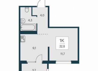 Продам 1-комнатную квартиру, 32.8 м2, Новосибирск, Игарская улица, 6, Калининский район