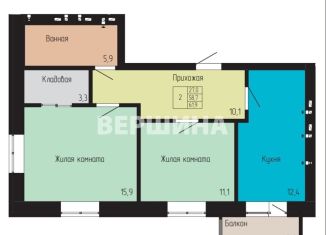 2-комнатная квартира на продажу, 61.9 м2, Ессентуки