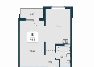 Продам 1-комнатную квартиру, 45.4 м2, Новосибирск, Игарская улица, 6, Калининский район