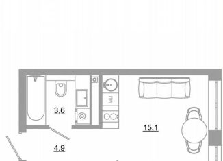 Продается квартира студия, 23.6 м2, Екатеринбург, метро Чкаловская