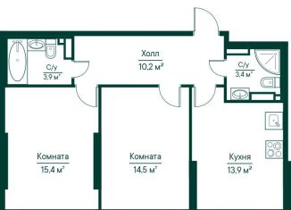 Продаю 2-комнатную квартиру, 61.3 м2, Самара, Октябрьский район