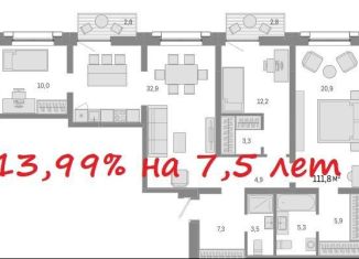 Продаю 4-комнатную квартиру, 111.8 м2, Новосибирск, метро Речной вокзал