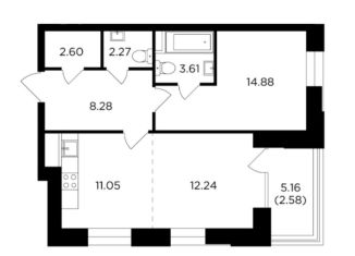 Продаю 2-ком. квартиру, 57.5 м2, Москва, жилой комплекс Форивер, 7, ЖК Форивер