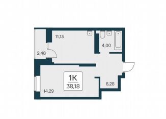 Продаю 1-ком. квартиру, 38.2 м2, Новосибирск, Калининский район