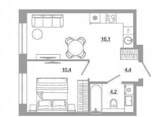 Продам 1-комнатную квартиру, 35.1 м2, Екатеринбург, метро Чкаловская