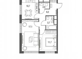 Продаю 2-ком. квартиру, 55 м2, Москва, станция Бульвар Рокоссовского, Тагильская улица, 2к1