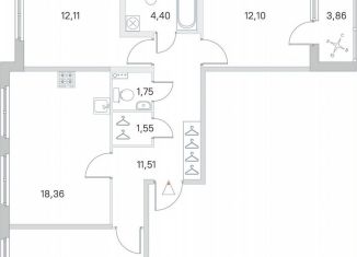 Продажа 3-ком. квартиры, 77.7 м2, посёлок Стрельна, ЖК Любоград