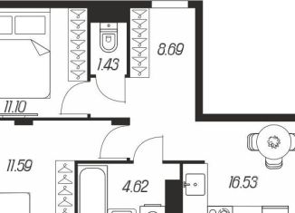 Продам двухкомнатную квартиру, 57.4 м2, Тула, Зареченский территориальный округ