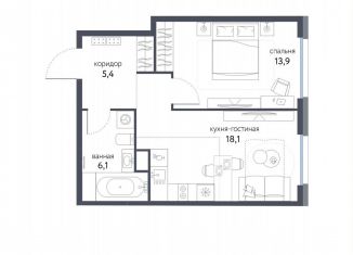 Продаю 2-комнатную квартиру, 43.5 м2, Москва, станция Бульвар Рокоссовского