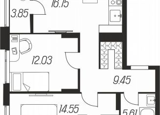 Продается 2-ком. квартира, 66.3 м2, Тула, Зареченский территориальный округ