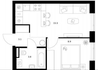 Продам 1-ком. квартиру, 31.3 м2, Москва, район Очаково-Матвеевское