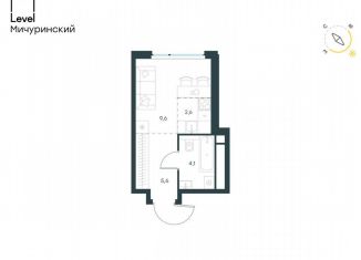 Продажа квартиры студии, 21.9 м2, Москва, метро Мичуринский проспект, жилой комплекс Левел Мичуринский, к11