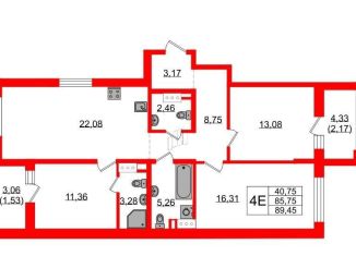 Продажа 3-ком. квартиры, 89.5 м2, Санкт-Петербург, Суздальское шоссе, 10, муниципальный округ Шувалово-Озерки