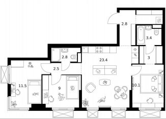 Продается 3-комнатная квартира, 72.7 м2, Москва, район Гольяново