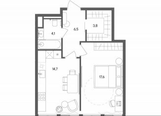 Продаю 1-ком. квартиру, 46.7 м2, Москва, улица Матросская Тишина, 1Ас71, метро Электрозаводская