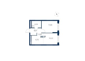 Продается 1-ком. квартира, 38.2 м2, Екатеринбург, улица Титова, 19/42И, метро Чкаловская