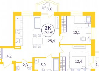 Продается 2-комнатная квартира, 62.8 м2, Екатеринбург, метро Проспект Космонавтов, улица 22-го Партсъезда