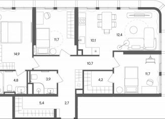 Продам 3-комнатную квартиру, 92.5 м2, Москва, улица Матросская Тишина, 1Ас71, метро Электрозаводская