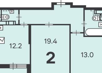 Продается двухкомнатная квартира, 62 м2, Москва, Родниковая улица, 5А, ЗАО